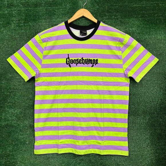 Dumbgood x Goosebumps Stripped Oversized T-Shirt Size Medium - Picture 1 of 4